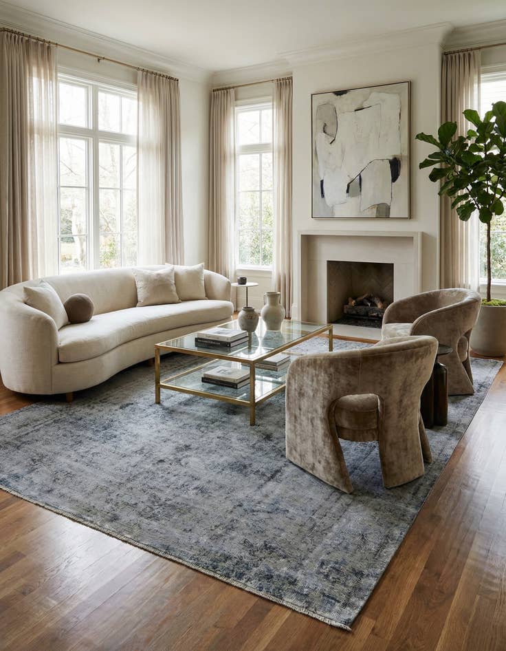 Detail image of 9' 5 x 13'  Hand Knotted Ultra Vintage Persian Wool Rug