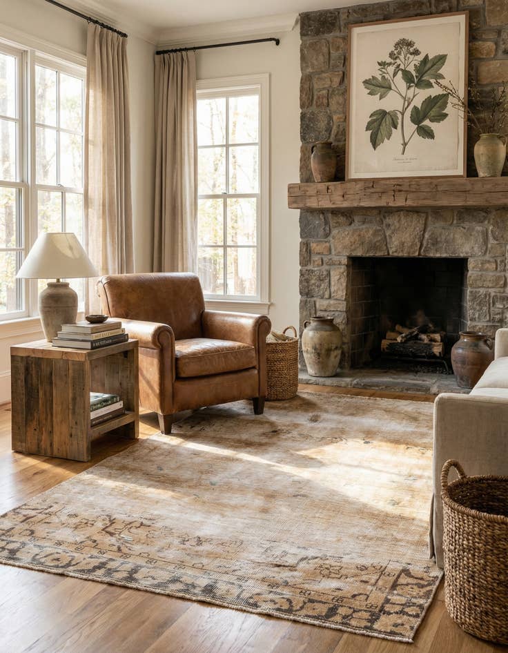 Detail image of 3' 7 x 6' 2  Hand Knotted Ultra Vintage Persian Wool Rug