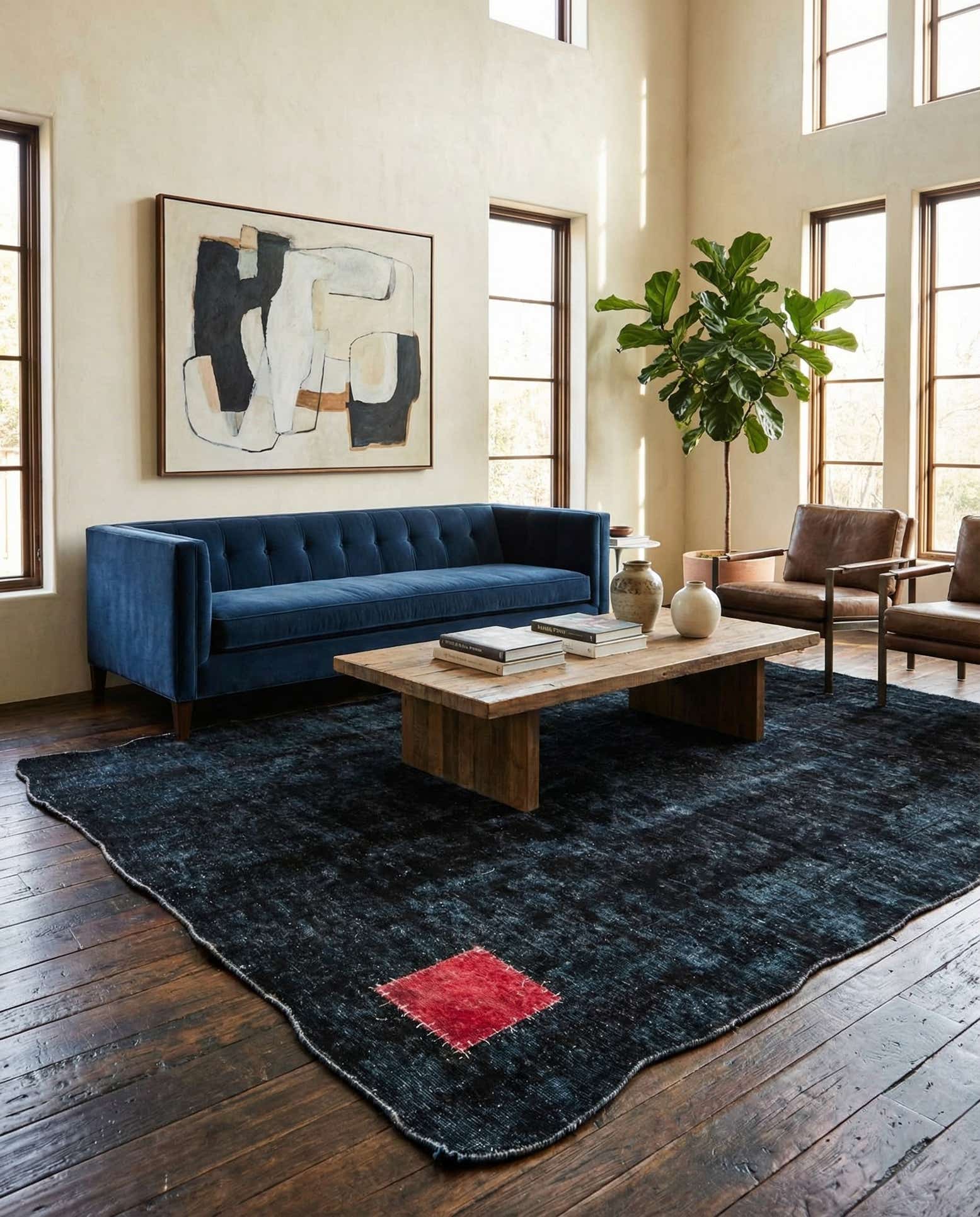 5' 9 x 9' Hand Knotted Ultra Vintage Persian Wool Rug