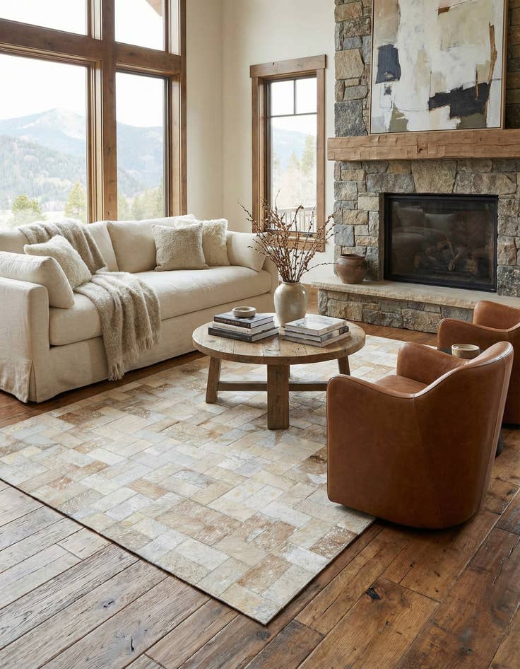 Detail image of  5' 2 x 8' 3 Cowhide Rug