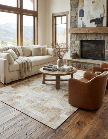 5' 2 x 8' 3 Cowhide Rug