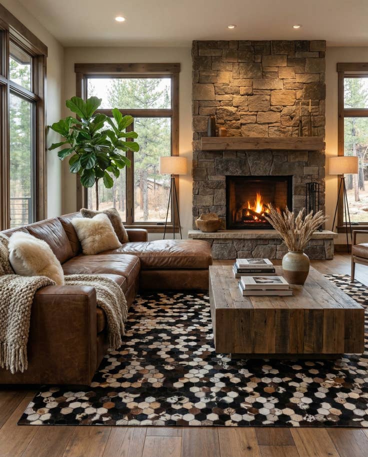 Detail image of 5' 1 x 7' 11 Cowhide - Patchwork Rug