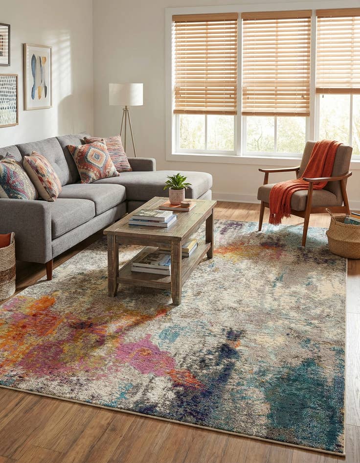 Detail image of 9' x 12' 2  Washable Spectrum Rug