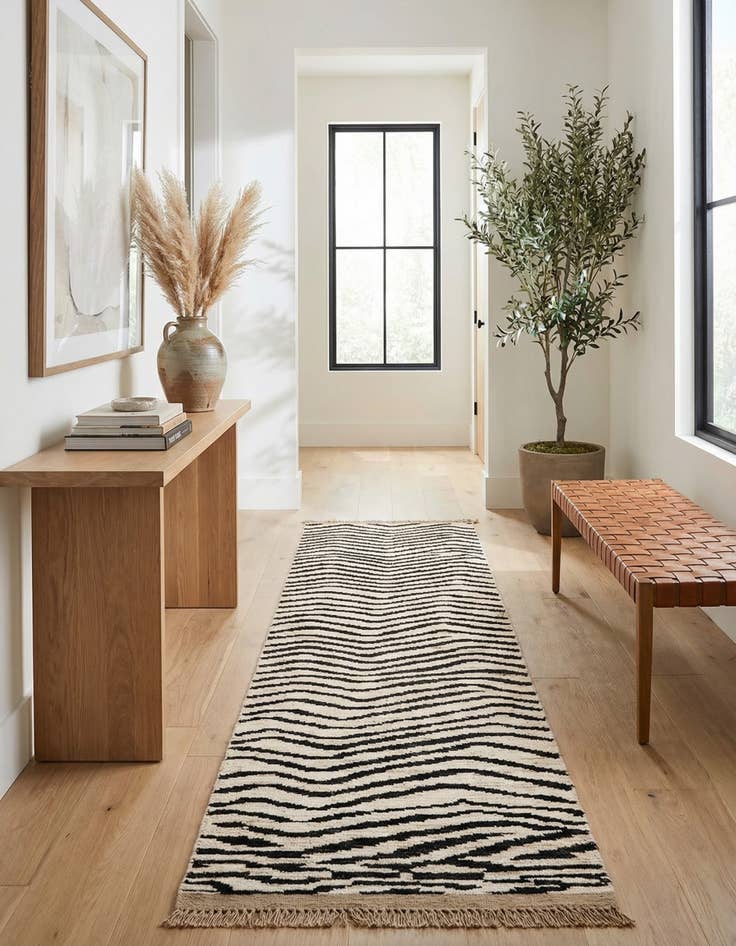 Detail image of 4' x 14' 10  Hand Knotted Moroccan Wool Runner Rug