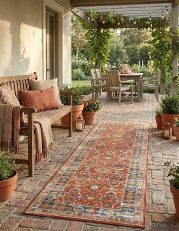 2' 7 x 10' Easy-Clean Traditional Indoor / Outdoor Runner Rug