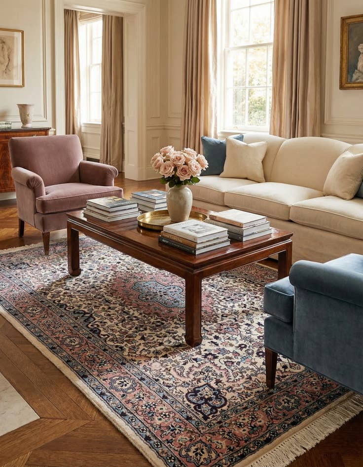 Detail image of  4' 3 x 6' 5  Hand Knotted Jaipur Oriental Rug