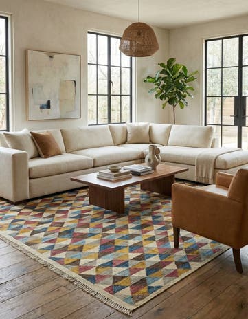 8' 5 x 9' 8 Hand Woven Kilim Modern Wool Rug