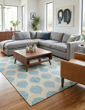6' 2 x 7' 10 Hand Woven Kilim Modern Wool Rug