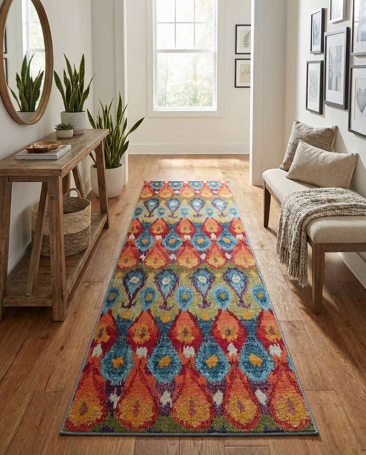 2' 7 x 12' Easy-Clean Modern Indoor / Outdoor Runner Rug