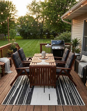 5' 3 x 8' Easy-Clean Modern Indoor / Outdoor Rug