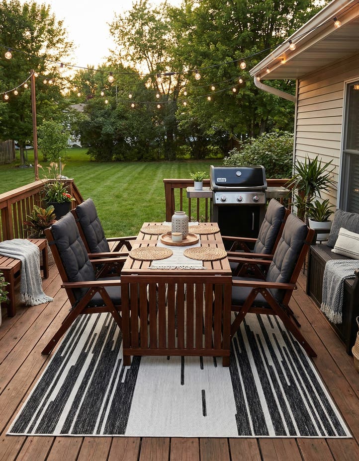 5' 3 x 8' Easy-Clean Modern Indoor / Outdoor...
