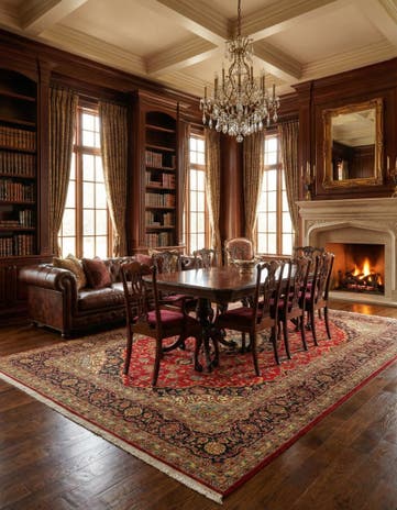 8' 2 x 11' 6 Kashan Wool Rug