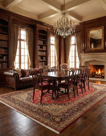 8' 2 x 11' 6 Kashan Wool Rug