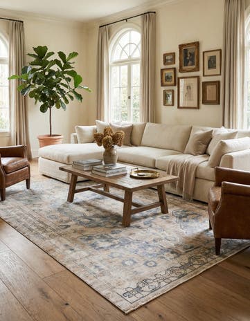 6' 8 x 9' 8 Hand Knotted Ultra Vintage Persian Wool Rug