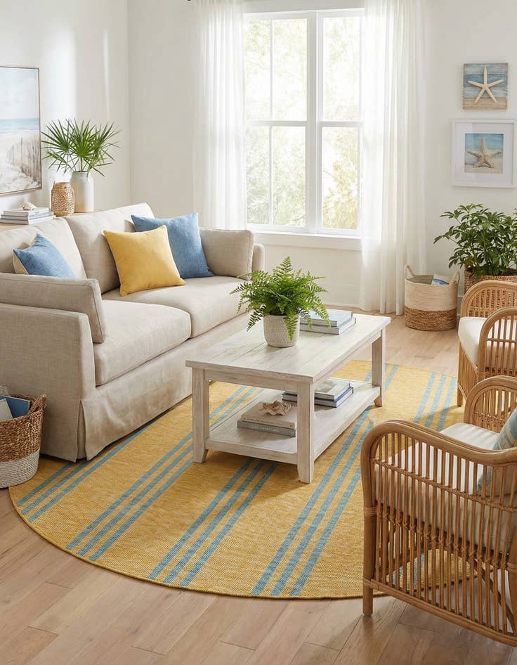 Detail image of 6' 7 x 6' 7  Washable Jill Zarin Anguilla Indoor / Outdoor Round Rug