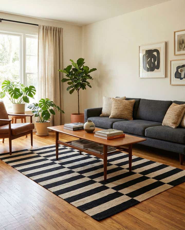 3' 4 x 5' Hand Woven Kilim Modern Wool Rug