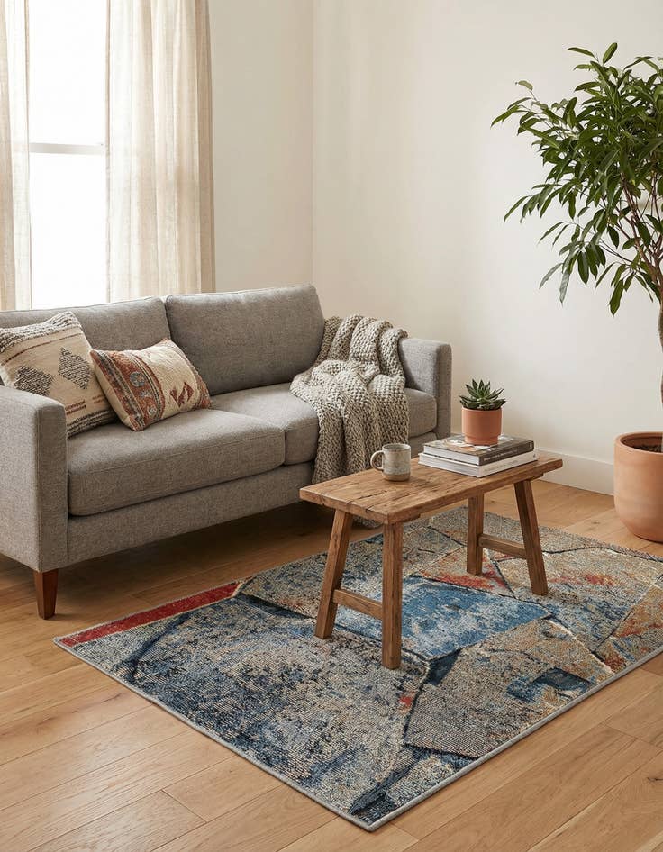 Detail image of 2' x 3'  Washable Modern Indoor / Outdoor Rug