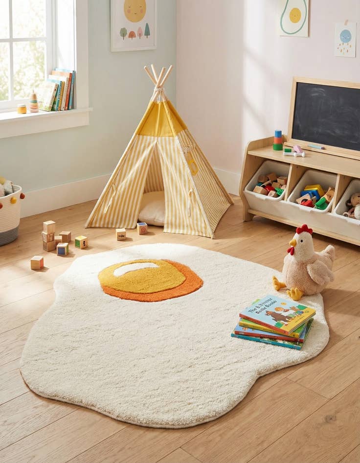 Detail image of 2' x 2' Playtime Kids Wool Freeform Rug