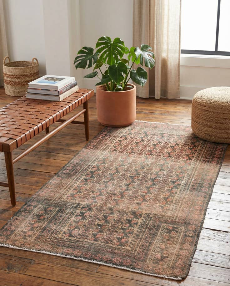 Detail image of 2' 8 x 4' 7 Hand Knotted Ultra Vintage Persian Wool Rug