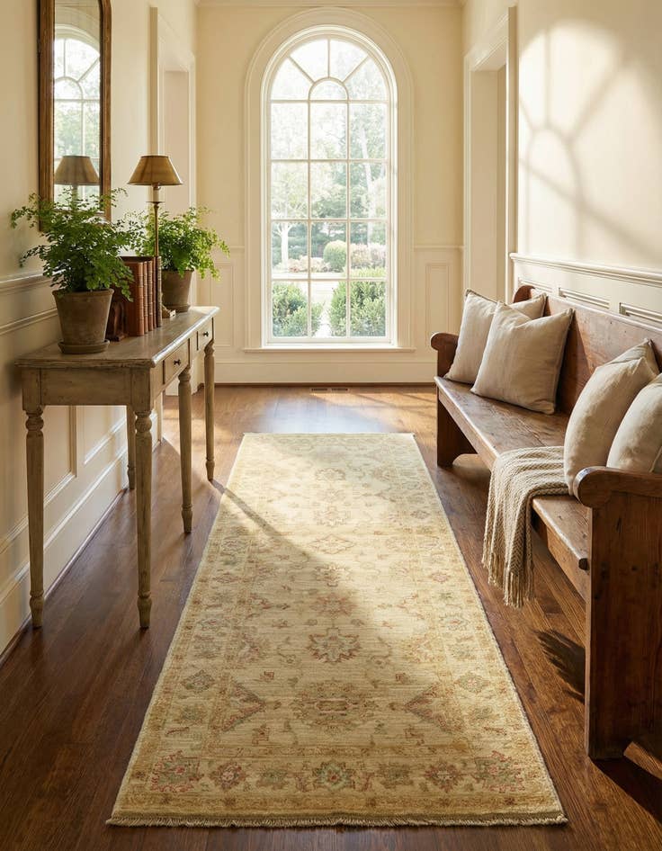 Detail image of 2' 6 x 6' 9  Hand Knotted Peshawar Ziegler Runner Rug