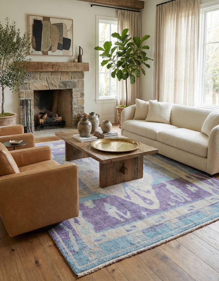 Detail image of  7' 7 x 10' 3  Hand Knotted Moroccan Wool Rug