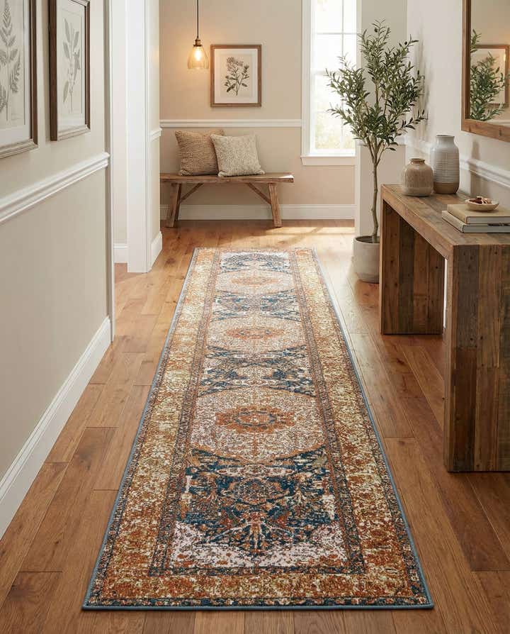 2' 7 x 12' Easy-Clean Traditional Indoor / Outdoor Runner Rug