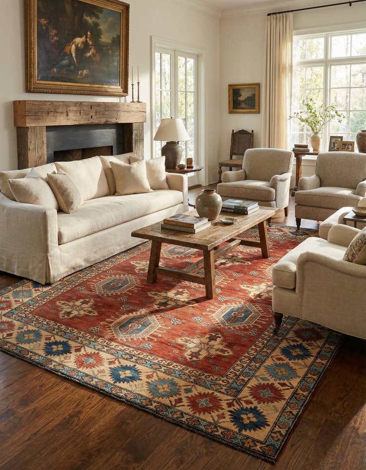Detail image of 9' x 12' 2 Hand Knotted Ziegler Wool Rug
