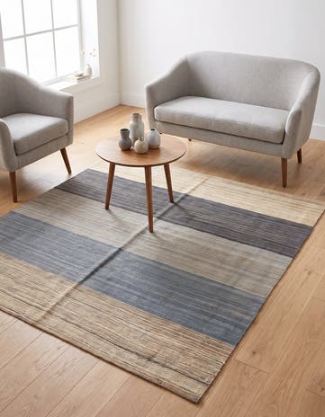 4' 6 x 4' 8 Hand Woven Kilim Modern Wool Square Rug