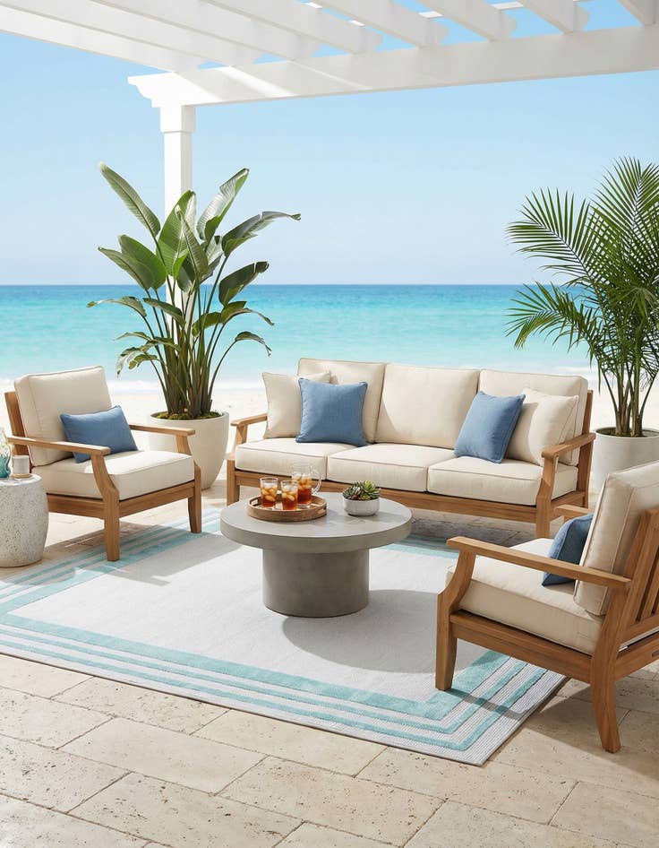 Detail image of  7' 10 x 7' 10  Washable Aruba Indoor / Outdoor Square Rug