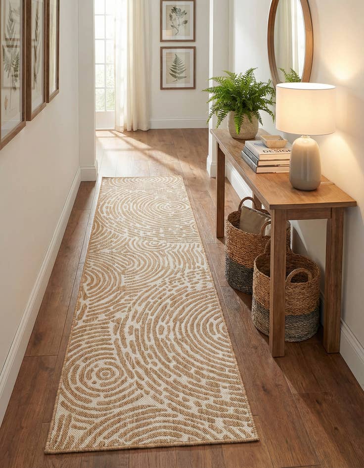 Detail image of 2' x 8' Easy-Clean Modern Indoor / Outdoor Runner Rug