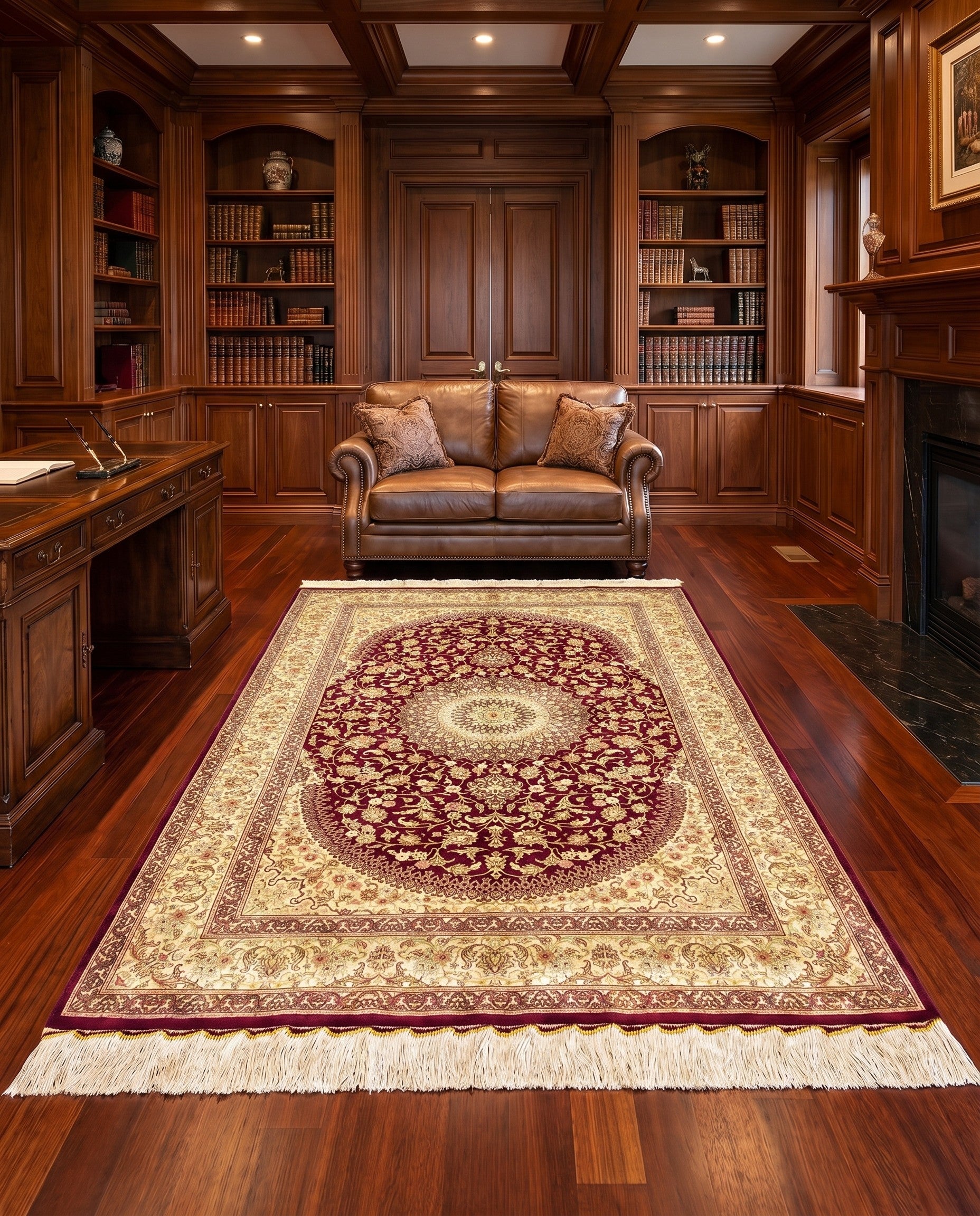 4' 3 x 6' 7 Ghom Silk Rug