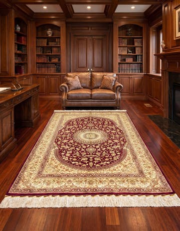 4' 3 x 6' 7 Ghom Silk Rug