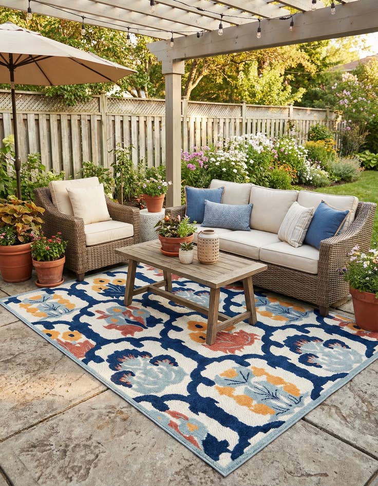 Detail image of 7' x 10'  Washable Belize Indoor / Outdoor Rug
