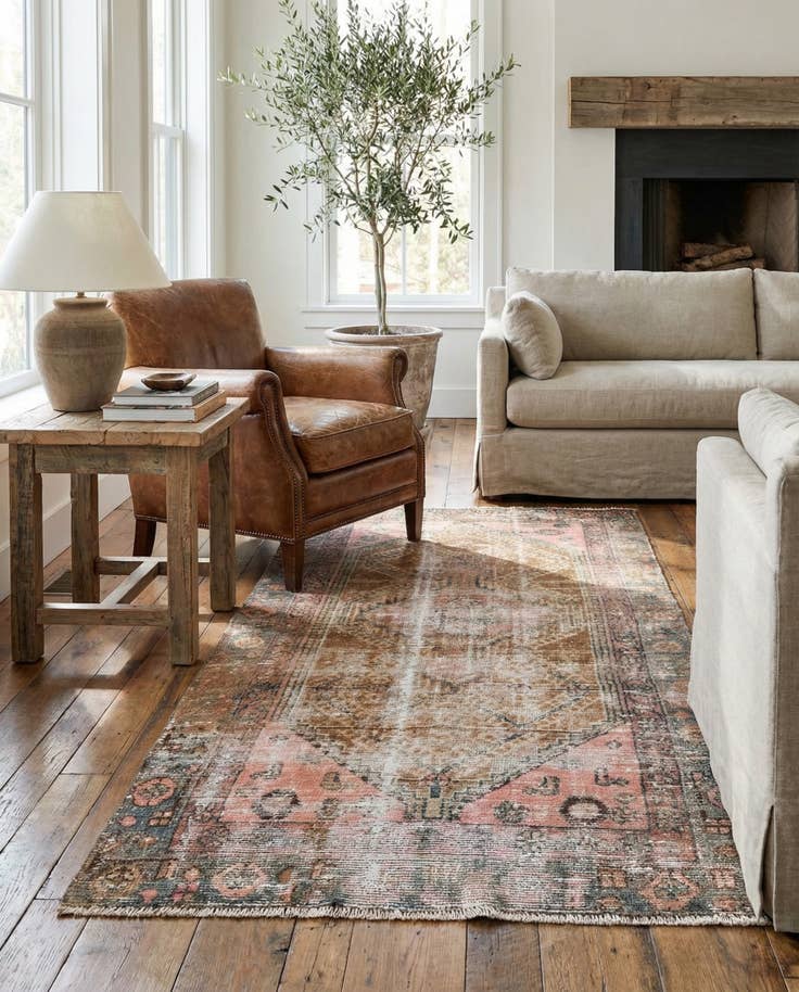 Detail image of 3' 4 x 6' 2 Hand Knotted Ultra Vintage Persian Wool Rug