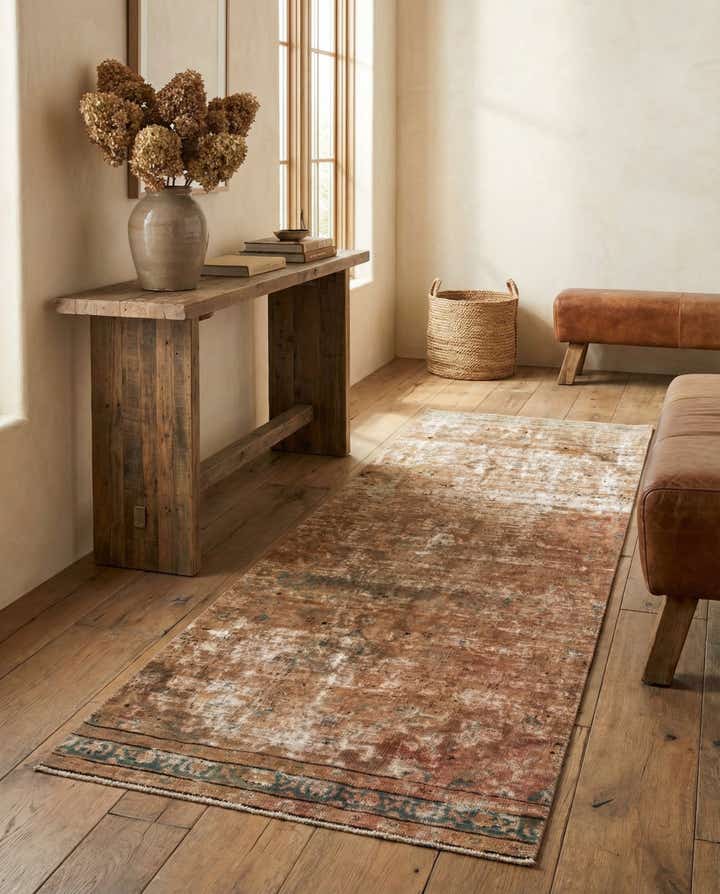 4' 1 x 9' 6 Hand Knotted Ultra Vintage Persian Wool Runner Rug