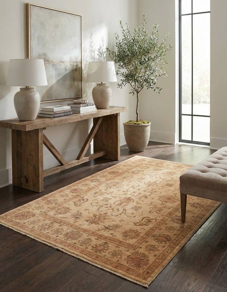 Detail image of 5' 7 x 7' 9  Hand Knotted Peshawar Ziegler Rug