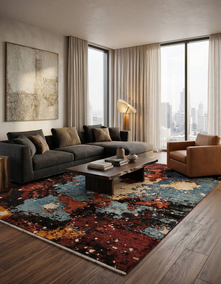 Detail image of  6' 10 x 9' 8 Rubin Wool Rug