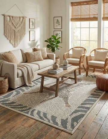 Gray and Ivory Safari Rug