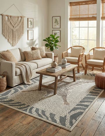 Gray and Ivory Safari Rug