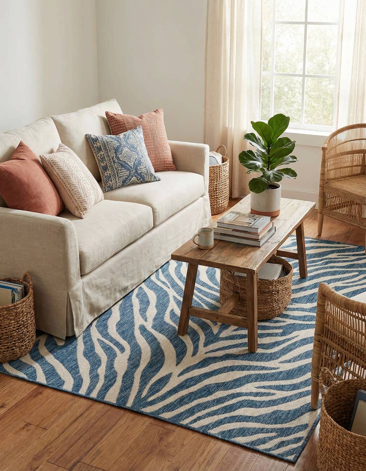 Detail image of 4' x 6'  Washable Safari Indoor / Outdoor Rug