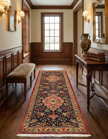2' 2 x 6' 6 Hand Knotted Qom Persian Runner Rug