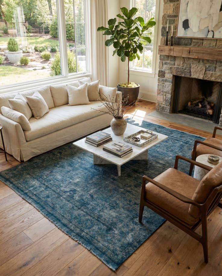 Detail image of 6' 4 x 9' 4 Hand Knotted Ultra Vintage Persian Wool Rug