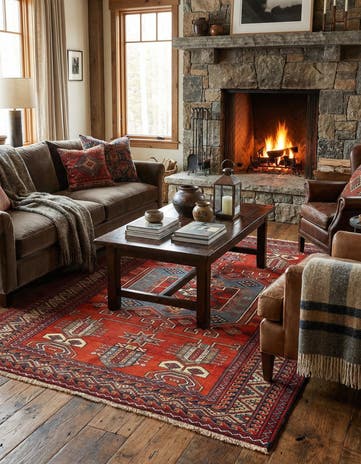 4' 3 x 5' 5 Torkman Wool Rug