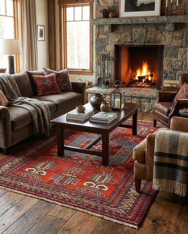 4' 3 x 5' 5 Torkman Wool Rug