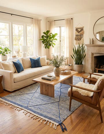 6' 5 x 9' 10 Hand Knotted Moroccan Wool Rug