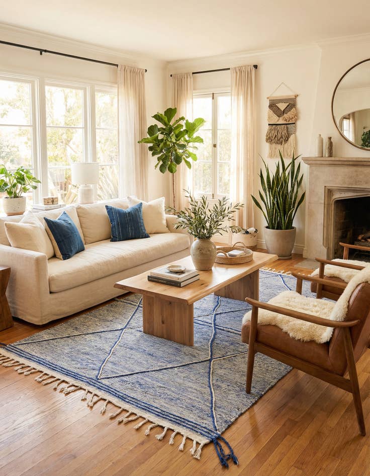 Detail image of 6' 5 x 9' 10  Hand Knotted Moroccan Wool Rug