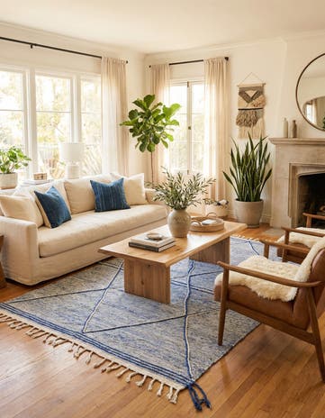 6' 5 x 9' 10 Hand Knotted Moroccan Wool Rug