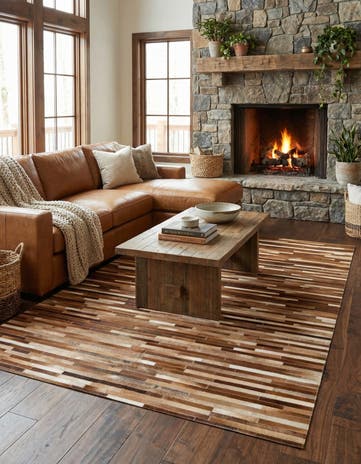 5' 1 x 7' 10 Cowhide - Patchwork Rug