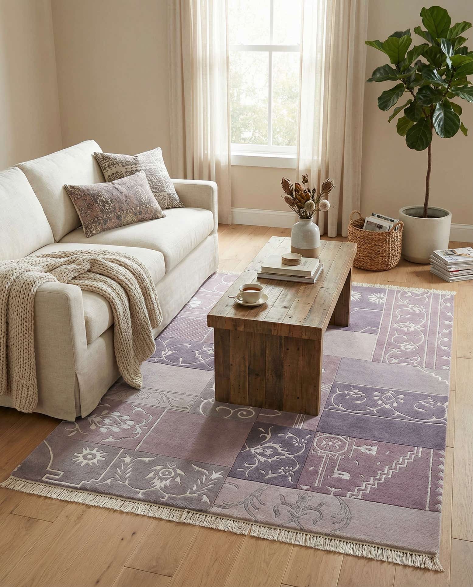 4' 7 x 6' 9 Hand Knotted Darya Wool Rug