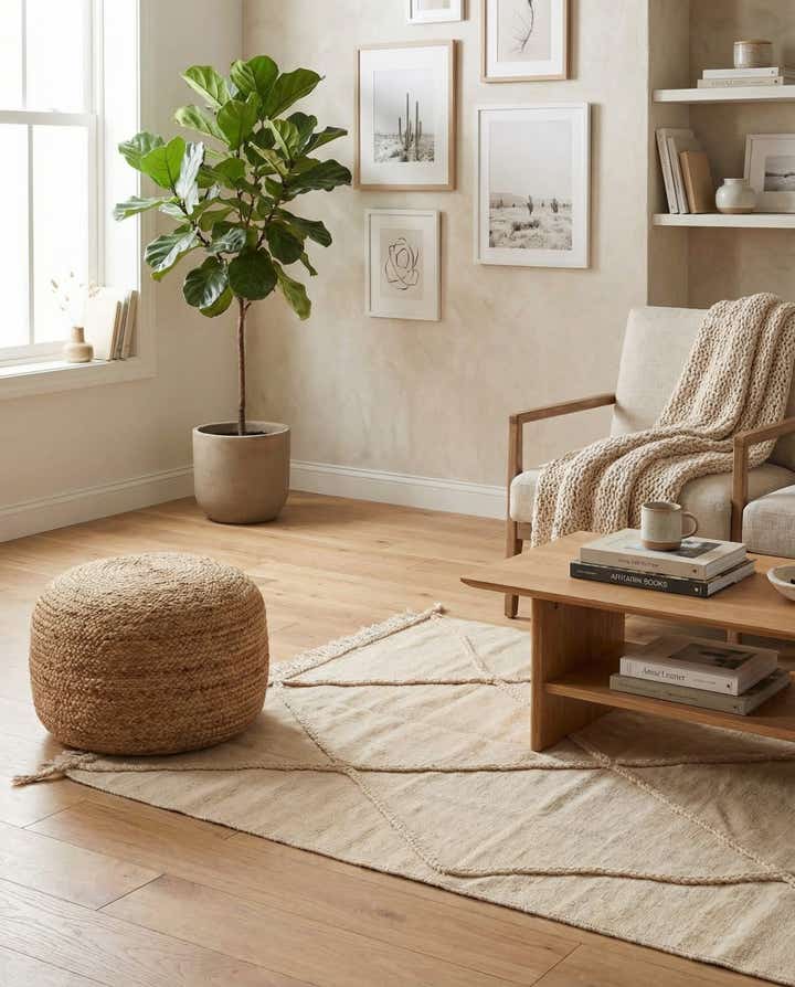 3' 4 x 4' 11 Hand Knotted Moroccan Wool Rug